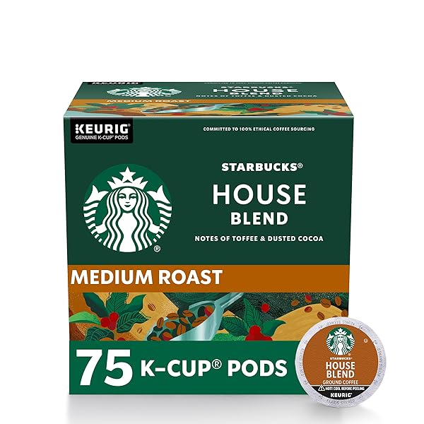 STARBUCKS K-CUP COFFEE PODS, MEDIUM ROAST, HOUSE BLEND...