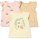 Amazon Essentials Girls and Toddlers' Sleeveless Ruffle T-Shirt