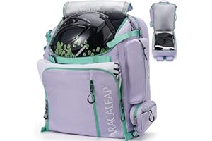 CARACALEAP Ski Boots Bag Backpack 61L, Fully Padded Ski Snowboard Gear Bag Travel Backpack for Ski Helmet Goggles Gloves Snowboard, Ski Backpack Water-Resistant Snow Skiing Boots Helmet Travel Bag Durable