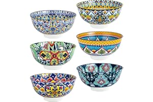 HENXFEN LEAD Small Dessert Bowls – 10 oz Boho Ceramic Bowls for Ice Cream, Snacks, Side Dishes, Condiments – Microwave & Dish