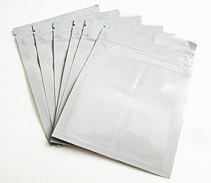 Aluminum/foil Pouches (3.5x5) Mylar Zipper Heat Seal Bags, Safe Food Storage, Smell Proof Product Packaging, Durable Reusable Survivalist Baggies (Herb Seeds Tea Coffee Snack) (100, White)