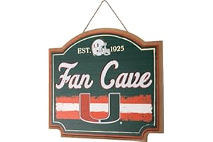 FOCO NCAA Official Primary Logo Established 15" Fan Cave Wall Sign (Miami Hurricanes, One Size)