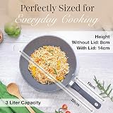 nuovva Non-Stick Wok Pan with Glass Lid 28cm Induction Base Detachable Handle view 5