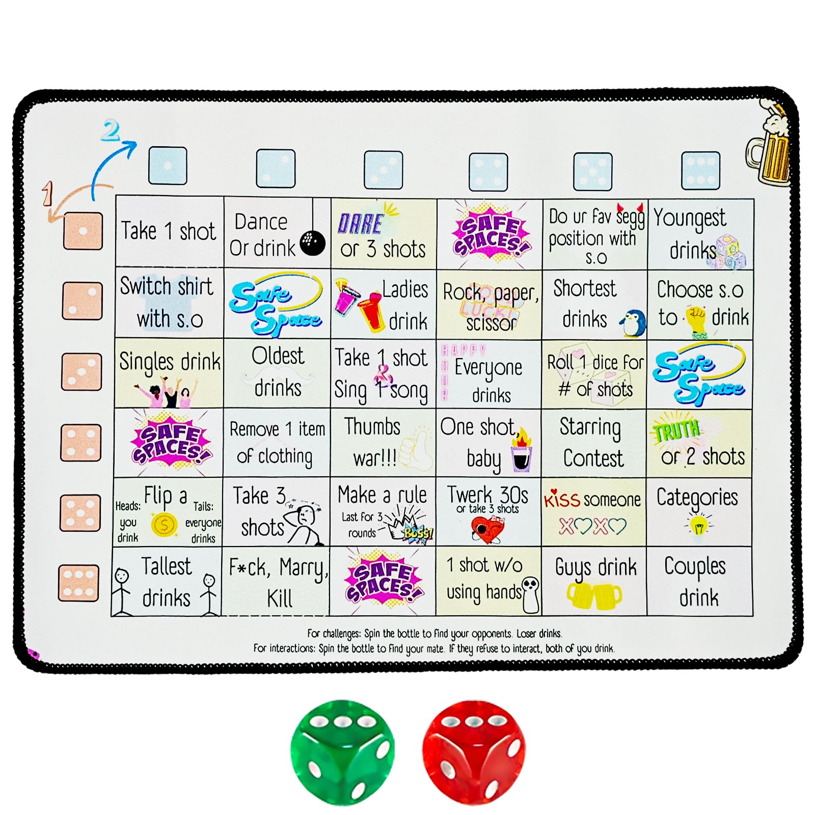 Photo 1 of Drinking Board Games for Adults,Rubber Mat Drinking Board Game,Funny Interactive Drinking Party Game for Game Night, Birthday or Any Occasion(2-8 Players, Age 21+)