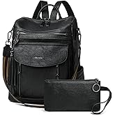 Shrrie Backpack Purse for Women Fashion Leather Backpack Purse Designer Travel Backpack Convertible Shoulder Bag with Wristlet