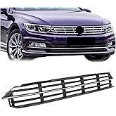 HECASA Lower Grille Compatible with 2012-2015 Volkswagen Passat Replacement for 5618536779B9 VW1036126 Front Bumper Cover Grill Plastic Black+Silvery