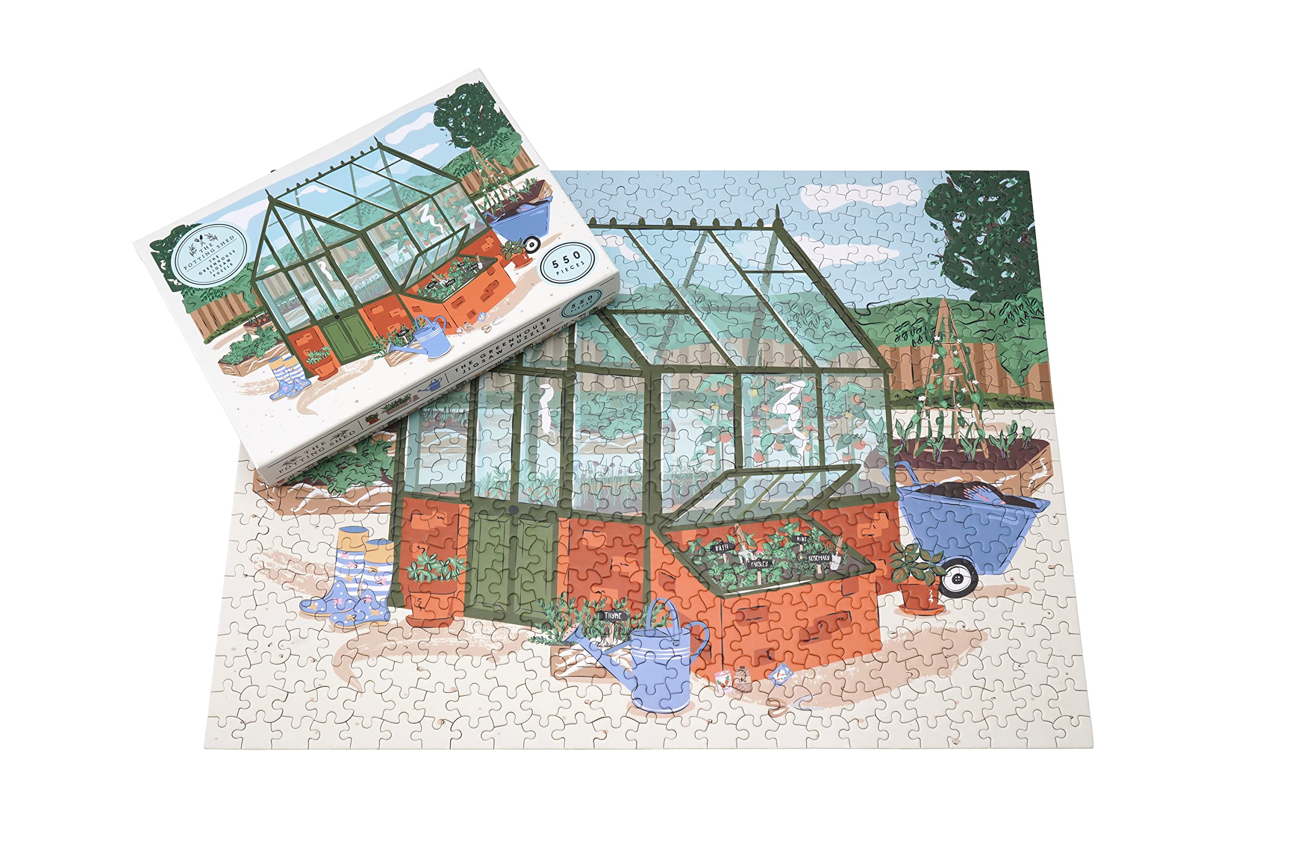CGB Giftware | 550 Piece Greenhouse Jigsaw Piece 61CM x 46CM | For Adults | Game | Gardening | Perfect Present | The Potting Shed Range | GB06226