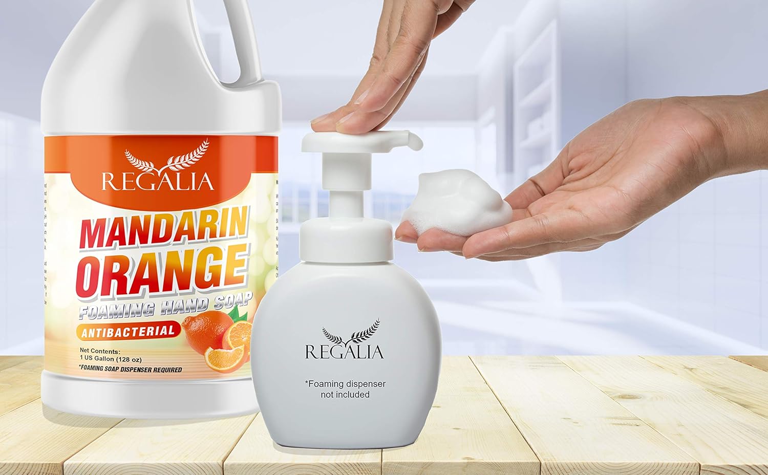 Foaming Antibacterial Hand Soap: Mandarin Orange Scented Refill 1 Gallon (128 oz) Bulk Hand Wash : Beauty