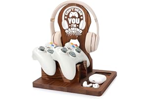 JSENGIFT Gamer Gifts for Teen Boy, Gamer Accessories Stuff, Gaming Gifts for Son, Boyfriend, Husband, Wooden Headphone Stand