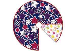 CLOTHMILE Independence Day Tree Skirt Easter Day 36 Inch Reversible Independence Day Double Sided Print Mat Christmas Party Supplies for Home Tabletop Trees Holiday Decoration (Easter/Independence Day)