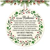Husband Christmas Ornament Gift from Wife Couples Gift Ideas for Him Men Romantic Valentines Day Birthday Gifts for Husband Wooden Christmas Hanging for Him Home Office Decorations