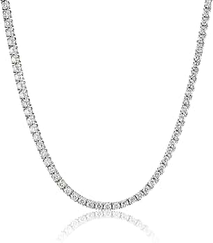 Yellow Gold Diamond Tennis Necklace 