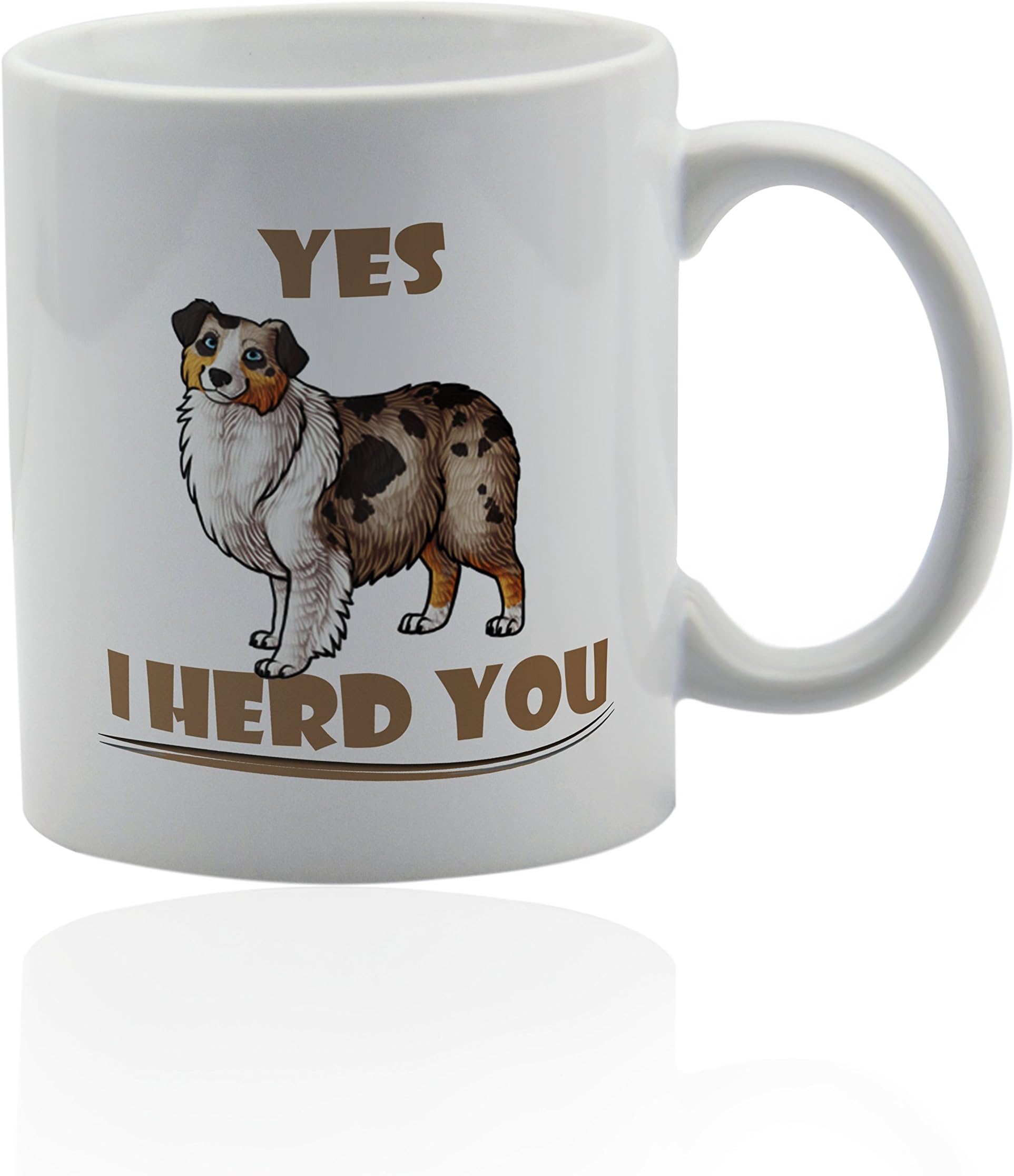 Australian Shepherd White Ceramic Mug for Coffee or Tea 11 oz. Aussie Dog mom Gift Cup