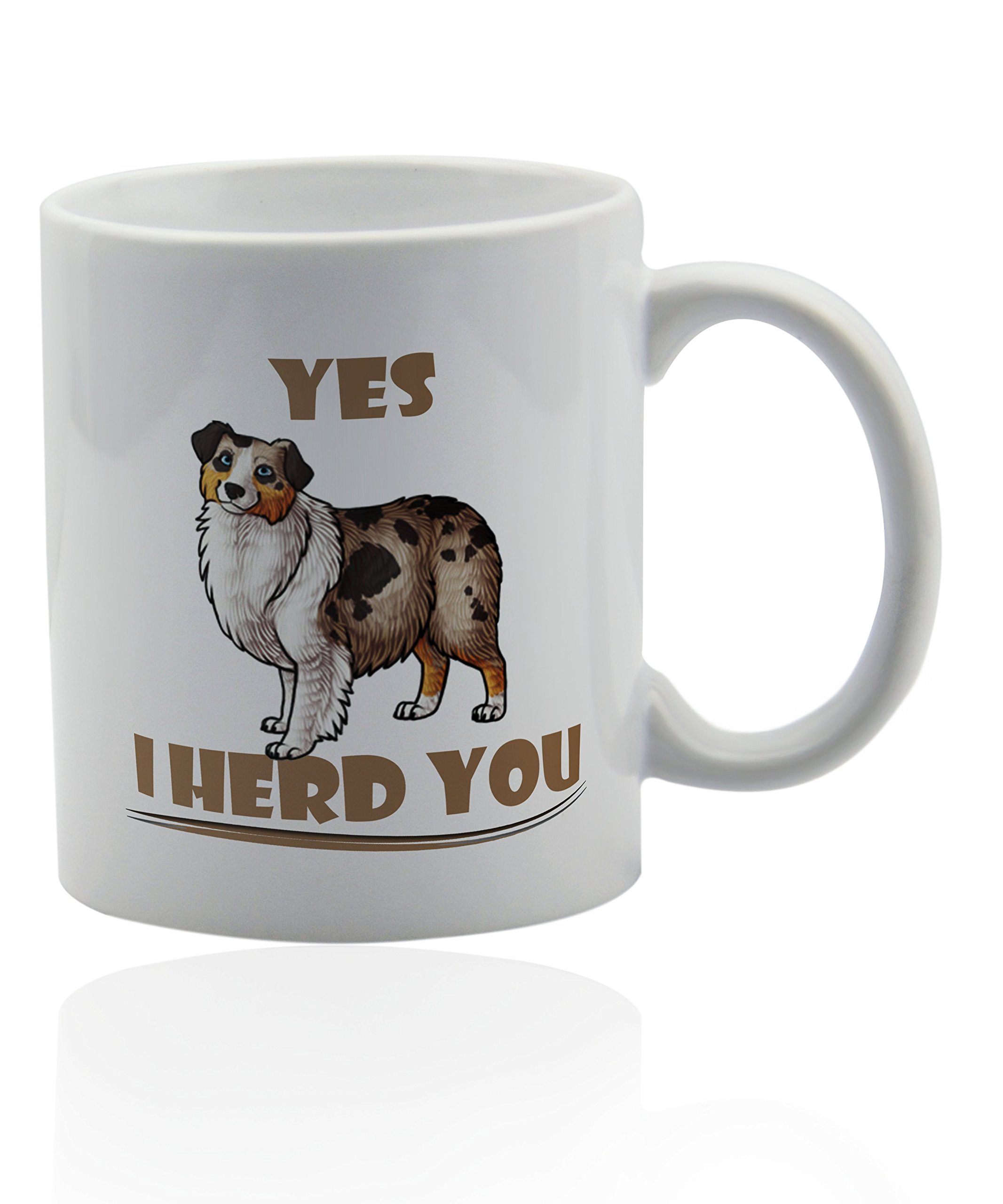 Australian Shepherd White Ceramic Mug for Coffee or Tea 11 oz. Aussie Dog mom Gift Cup