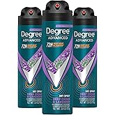 Degree Men Advanced Antiperspirant Deodorant Dry Spray Deep Cedar & Lavender 3 Count 72-Hour Sweat and Odor Protection Deodorant for Men With Body Heat Activated Technology 3.8 oz
