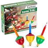 Tupkee Christmas Tree Bubble Light Replacement Bulbs, 3 Multi-Color Bulbs | 3 Replacement Bubble Light Bulbs, for E12 Christmas Tree Lights String, Night Light, Candolier Candelabra, Holiday Decoration