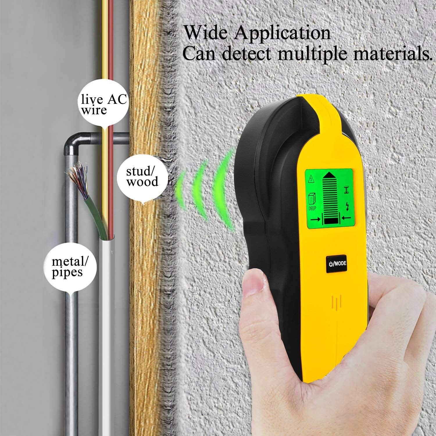 FOLAI Electronic CenterFinding 4in1 Metal AC Stud Detector Wall Wire