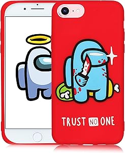Oqplog Case for iPhone 7/8/6S/6/SE 2020 Cartoon Cute 3D Kawaii Fun Red Star Kids Design Silicone Cover,Cool Funny Fashion Cases for iPhone 7/8/6S/6/SE 2020 4.7