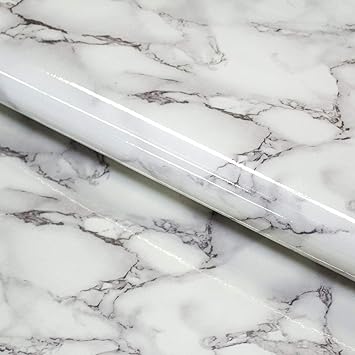 Adhesive Craft Marble Vinyl Paper Roll Granite Gray White Perfect For Kitchen Bathroom Countertop Upgrades Cover Cabinets Furniture Walls With
