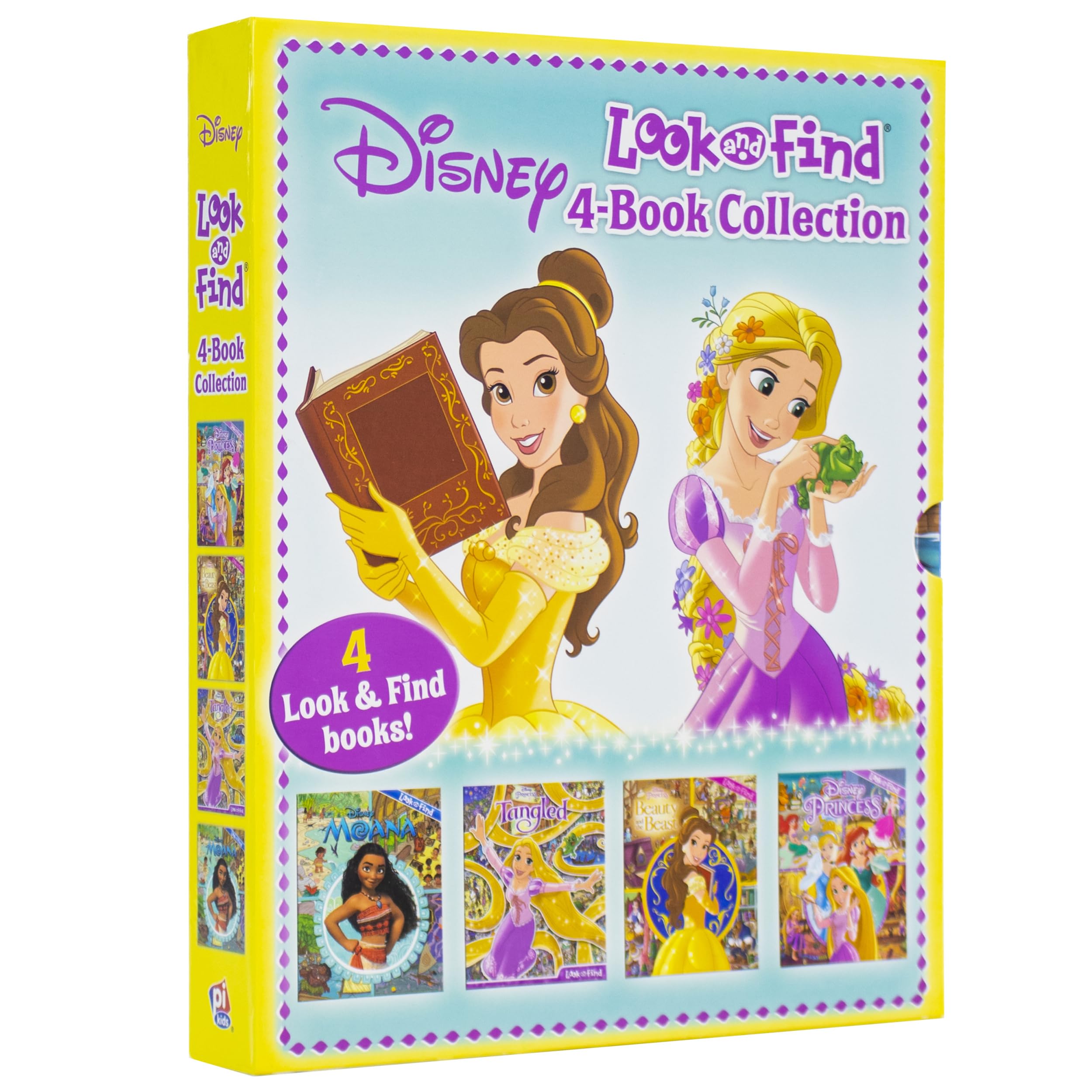 Disney Princess and Moana 4-Book Look and Find Collection with Slipcase PI Kids