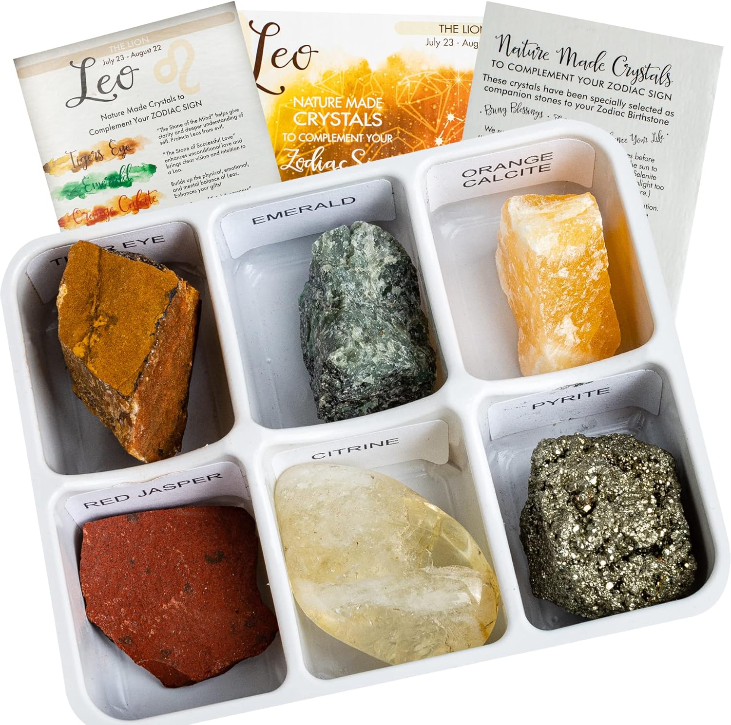 Indoor Fountains & Accessories - Rock Paradise Horoscope Stone Box Set - Leo Zodiac Sign – Healing Crystals Birthstone Charms – Astrology Crystal Healing Horoscope Gift