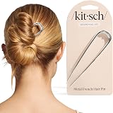 Kitsch French Hair Pins for Women Silver 1pc Durable Metal Updo Pin
