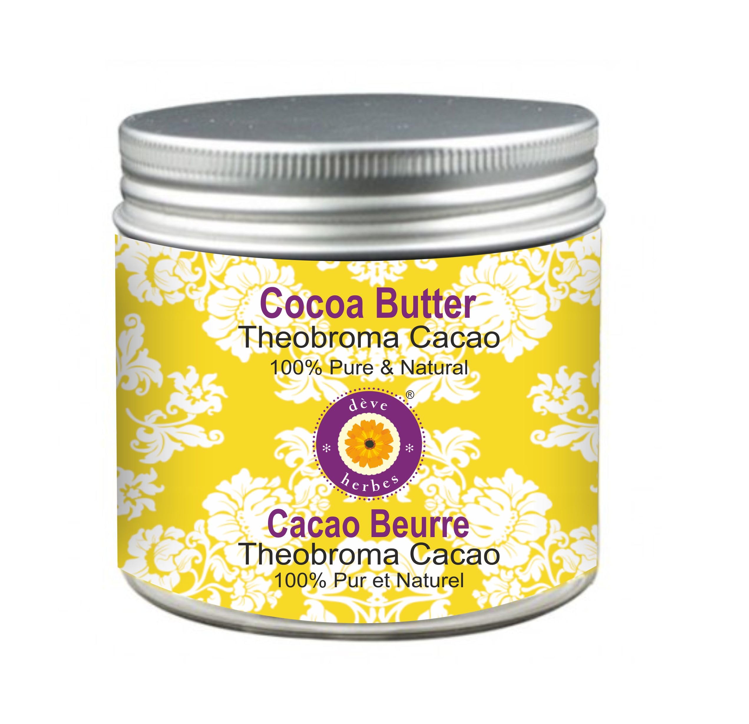 Deve Herbes Pure Cocoa Butter (Theobroma Cacao) 100% Pure Natural Therapeutic Grade 50gm