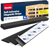GAUDER Adhesive Magnetic Strips 6 pcs 15 cm x 25 mm x 2 mm Strong Hold view 1