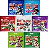 Big League Chew Bulk Baseball Gum Variety Pack - 7 Baseball Candy Flavors in 2.12oz Packets - Big League Chew Blue Raspberry, Grape Bubble Gum, Original Softball Gum & More - Softball Candy