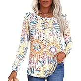 Anymeet Womens Henley Tops Long Sleeve Shirts 2025 Tunic Spring Fashion Blouses for Leggings