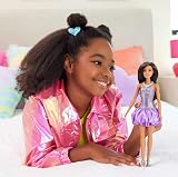 Barbie Fashionistas Doll 234 Brown Hair Purple Sequin Bubble Dress HYT92 view 2