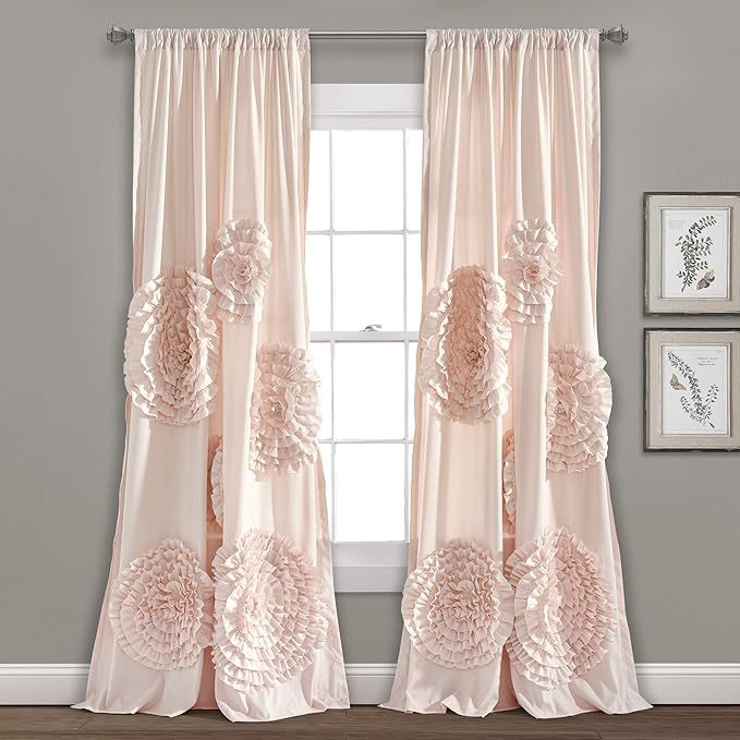 Lush Decor, Blush Serena Drape Window Panel for Living, Dining Room
