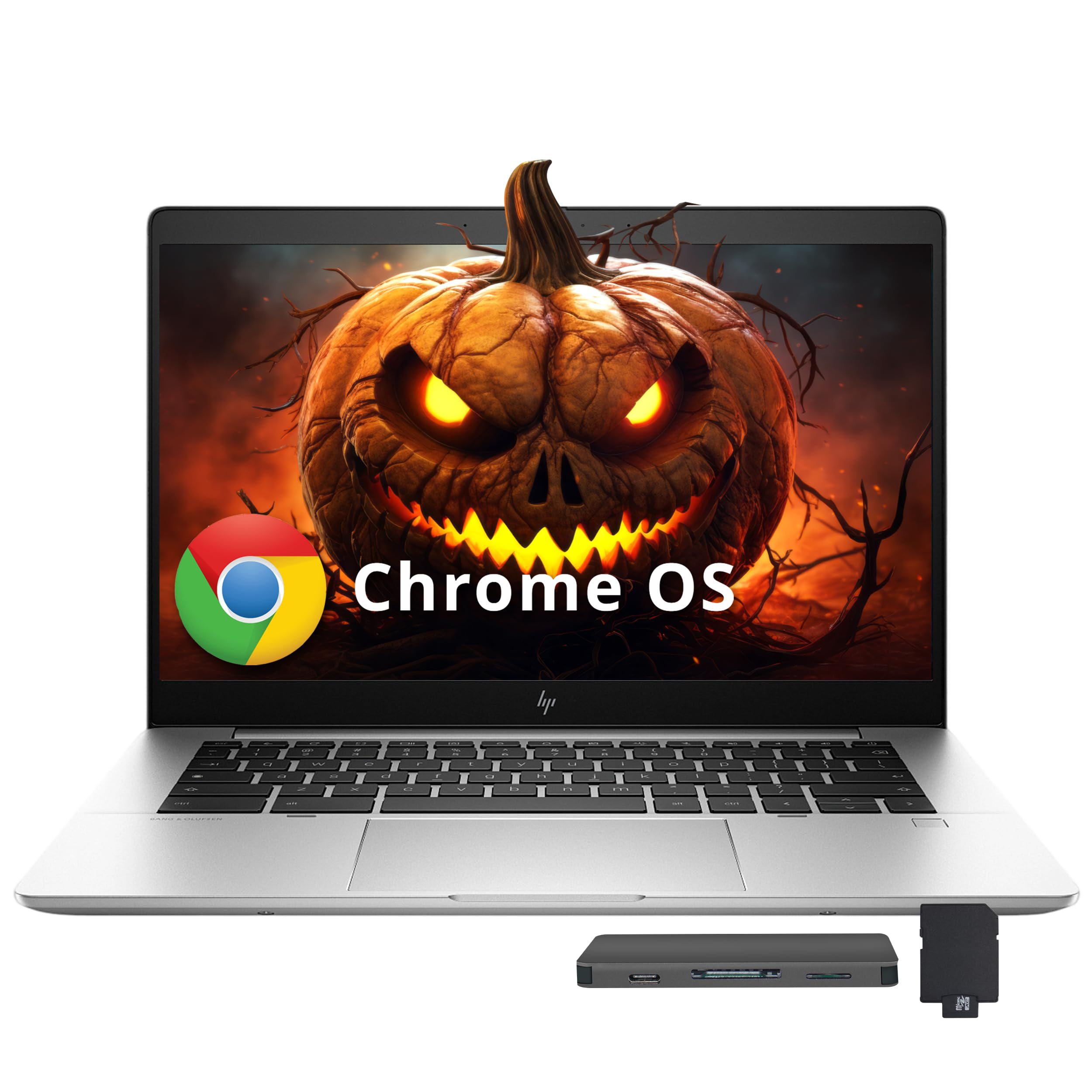 HP Elite C640 G3 14" FHD Chromebook, i5-1245U, 8GB LPDDR4X, 416GB Storage (256GB eMMC+160GB Docking Station), Webcam, Wi-Fi 6E, Iris Xe Graphics, Chrome OS, Silver Image