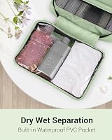 Maliton Hanging Toiletry Bag Large Foldable Travel Wash Bag Light Green view 4