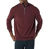 Amazon Essentials Men's 100% Cotton Quarter-Zip Sweater