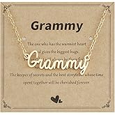 Kivosliviz Grammy Gift from Grandson Granddaughter for Grandma Personalized Happy Birthday Grammy Necklace Gold