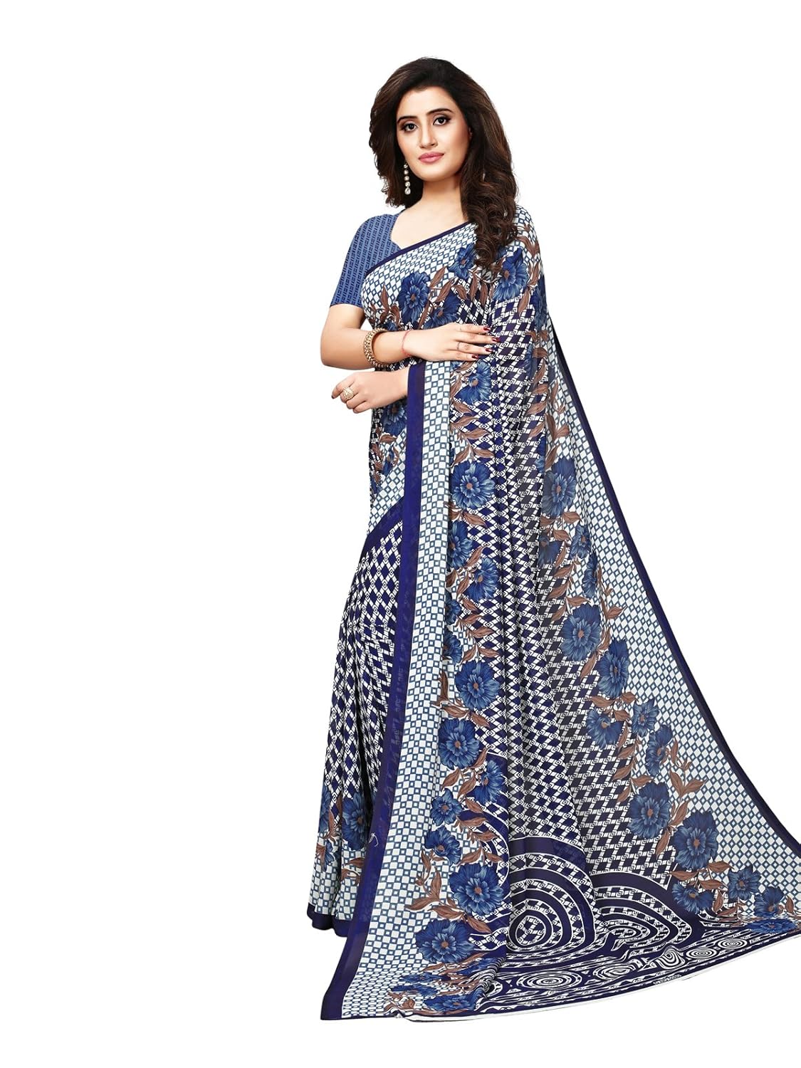 kanchnar women's georgette printed saree