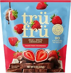 Tru Fru Frozen Strawberries in Milk & White Chocolate, 8 Ounce Bag