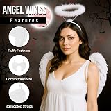 Redstar White Angel Wings and Halo Costume Women Girls view 3