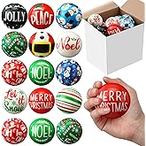 JellyArch 16 Pcs Christmas Stress Ball Bulk 2 Inch Christmas Mini Foam Stress Balls Santa Claus Snowman Cane Relief Toy Motivational Gifts for Party Favors Stocking Stuffers Gift Goodie Bag Fillers