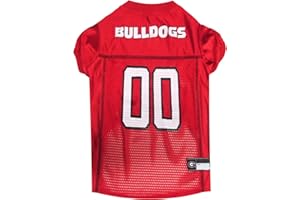 PETS FIRST NCAA College Georgia Bulldogs Mesh Jersey for Dogs & Cats, XXX-Large. Licensed Big Dog Jersey with Your Favorite Football/Basketball College Team