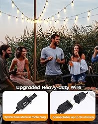 PARTPHONER LED Outdoor String Lights, 180FT Patio