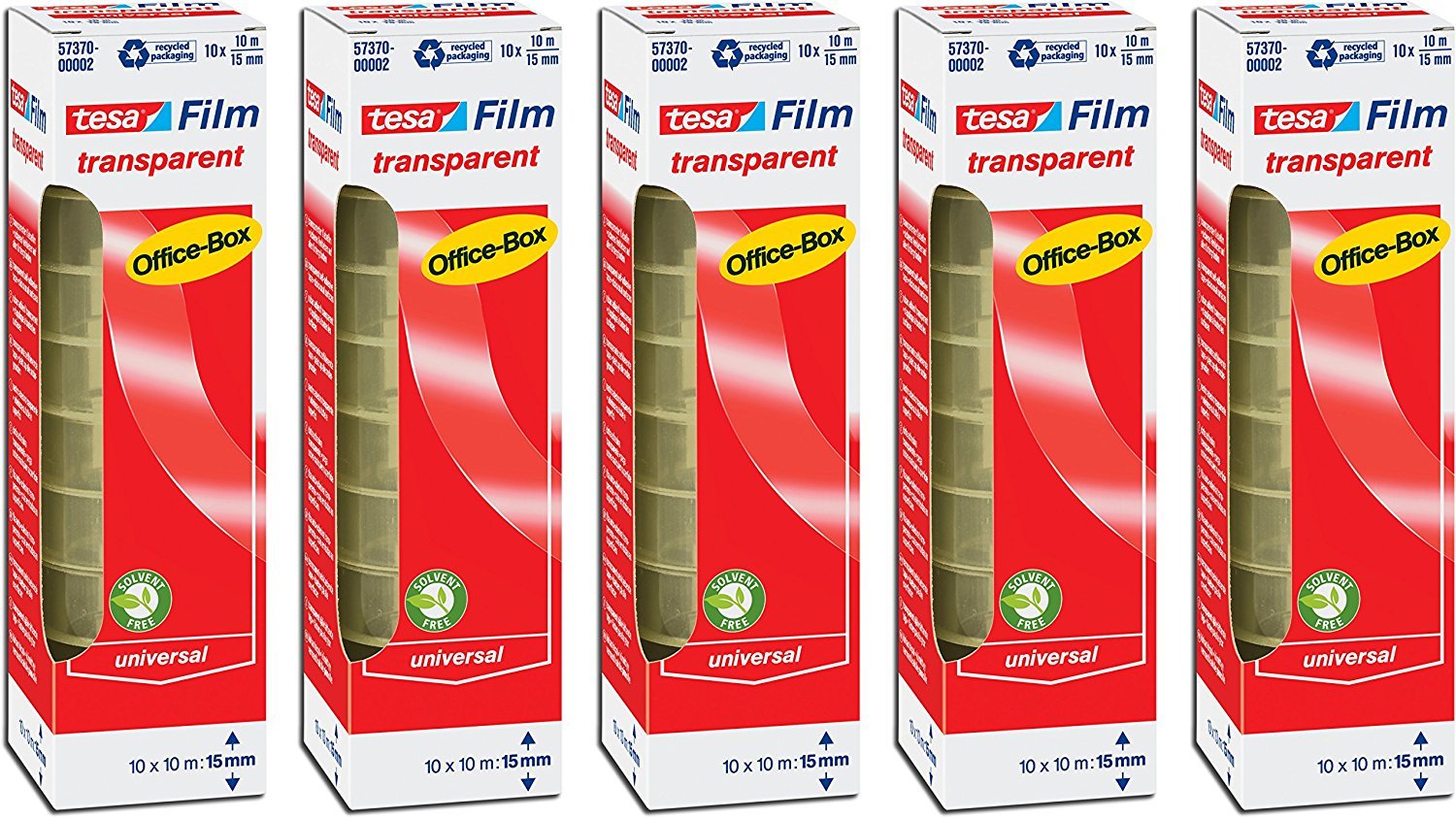 Pack of 4 tesafilm transparent, 10 m x 15 mm, 40 rolls (5 pack 10 m x 15 mm)