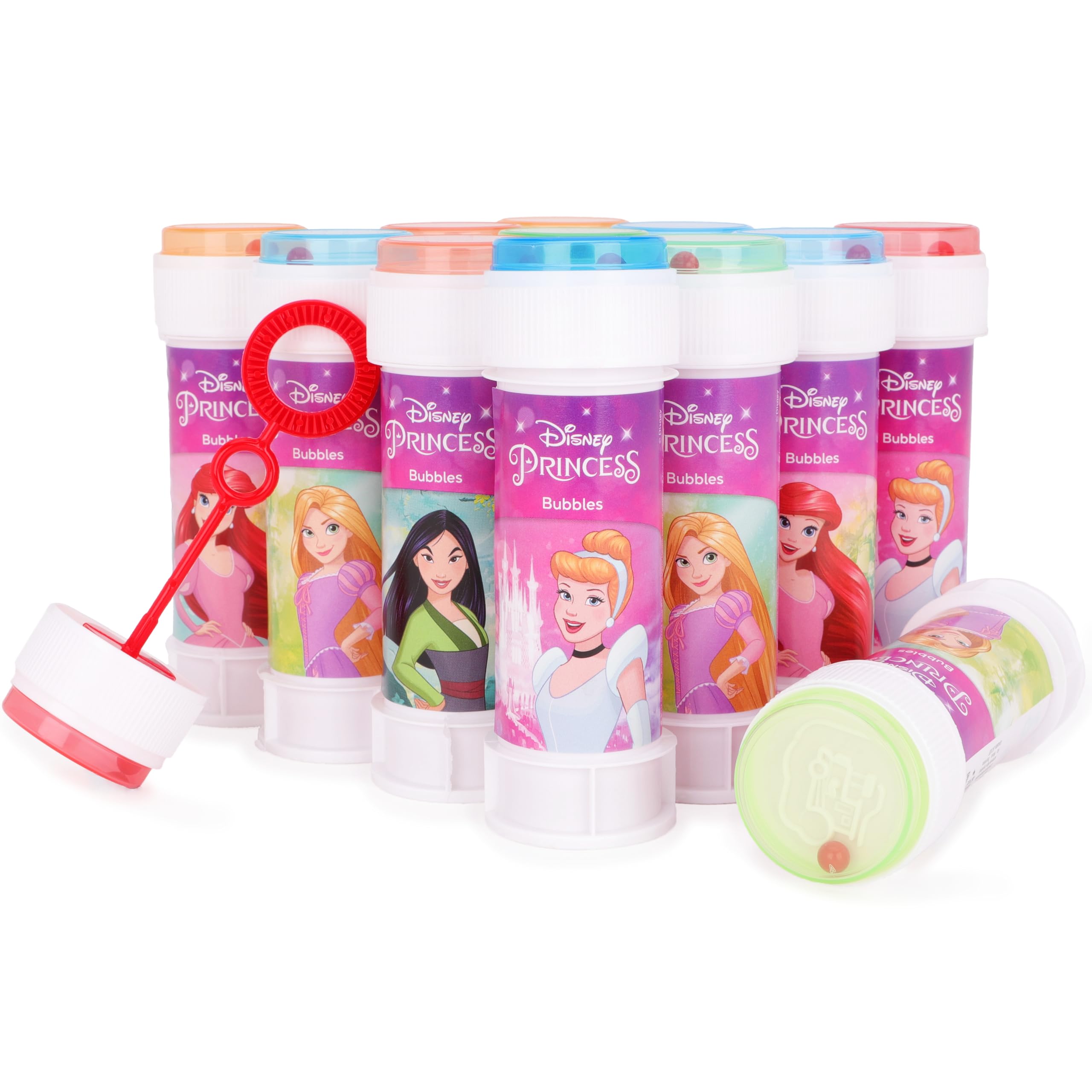 Toyland® Pack of 12 Princess Bubbles With Wands, 60ml Solution & Novelty Maze Lid - Pocket Money & Party Bag Toys — image 1