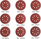 Shall 160Pcs 125mm Sanding Discs Set 8-Hole Hook & Loop 40-600 Grits view 3