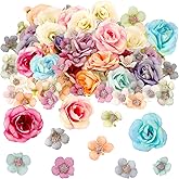 Janinka 174 Pcs Fake Mini Flowers for Crafts Small Silk Artificial Fabric Flowers Bulk for DIY Wedding Birthday Party Wreath Decor, 2 cm 4 cm(Multicolor)