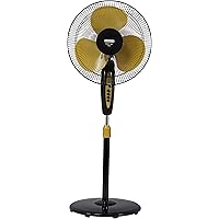 Usha Mist Air Icy 400mm Pedestal Fan (Black & Yellow Och)