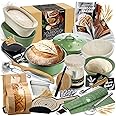 Super All-Inclusive Sourdough Starter Kit with Pot, 34 Oz Starter Jar, 4 Banneton Proofing Baskets, Scraper, Scale, Recipe Book, Bread Making Tools & More. Birthday Gifts for Mothers Day Gifts for Mom