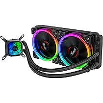 Amazon Com Rosewill Rgb 240mm Cpu Liquid Cooler All In One Closed Loop Pc Water Cooling Quiet Addressable Rgb Ring Fans Intel Amd Compatible 400mm Sleeved Tubing Pb240 Rgb Electronics