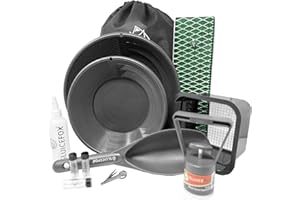 Sluice Fox All-in-One Gold Panning Kit with Portable Sluice – Featuring Miners Moss, Gold Trap Mat, Classifier, and Tote Backpack for Streamlined Gold Prospecting